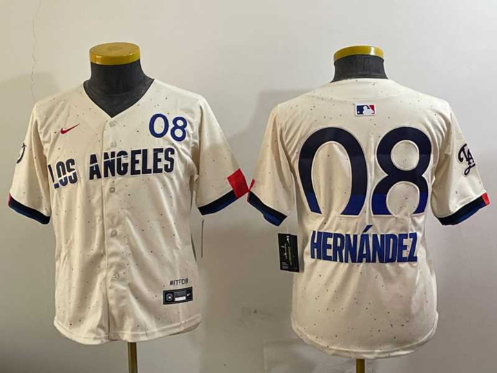Women's Los Angeles Dodgers #08 Enrique Hernandez Cream 2024 City Connect Limited Stitched Jersey,We sell and wholesale Women's Los Angeles Dodgers #08 Enrique Hernandez Cream 2024 City Connect Limited Stitched Jersey on line form chian!